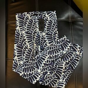 Ed Hardy Leggings Women’s L Blue/White/“High Tide” Pattern/NWT/Easy Care